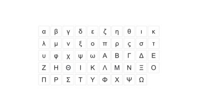 Yunan Alfabesi Harfleri Kopyala