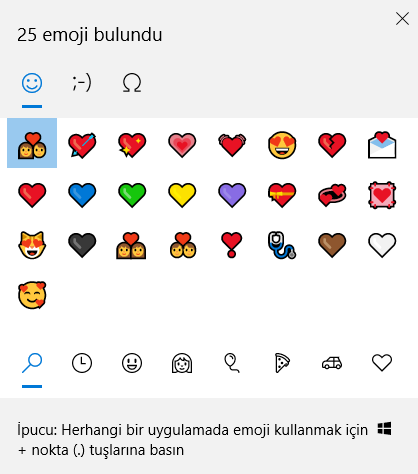 klavyede kalp sembolü yapma